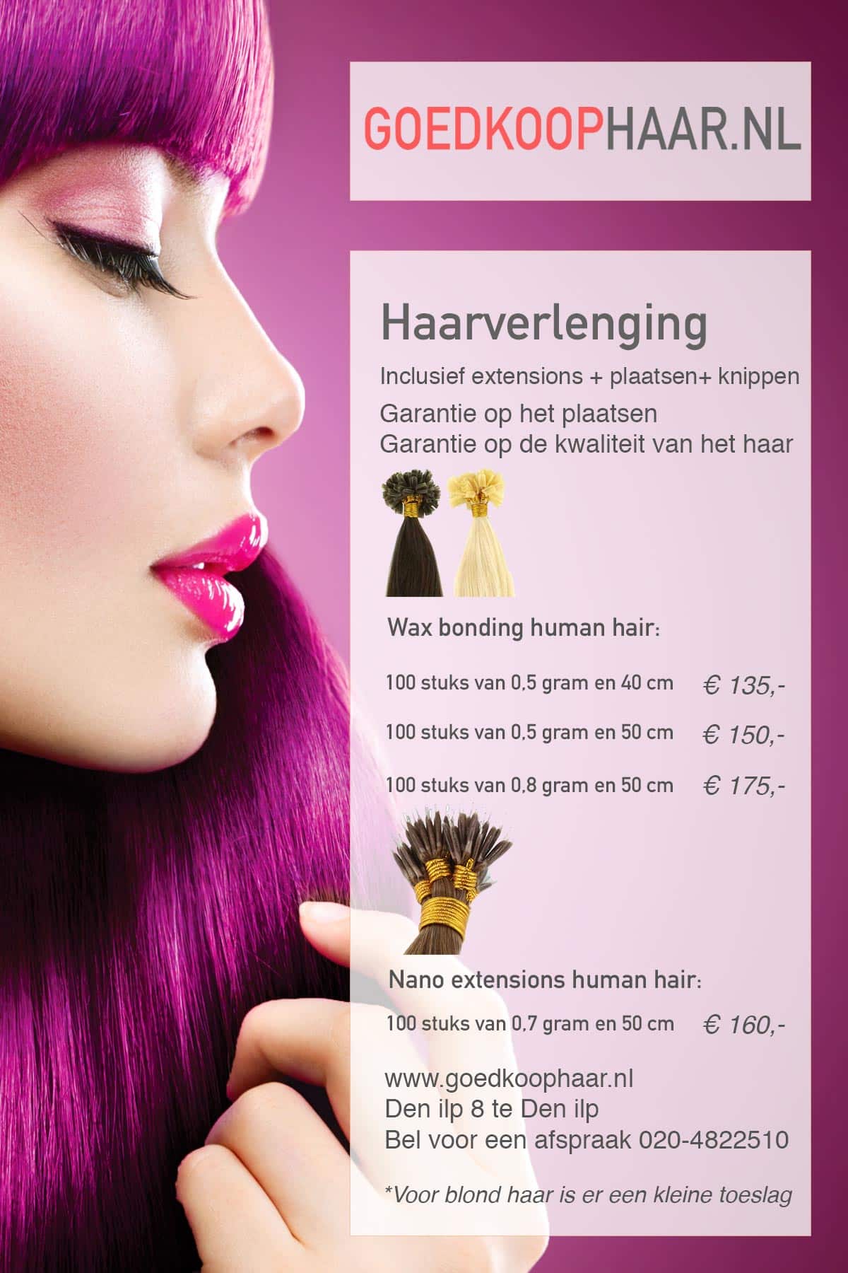 Aarzelen slim dozijn Prijslijst van onze salon om goedkoop uw hairextensions te plaatsen.